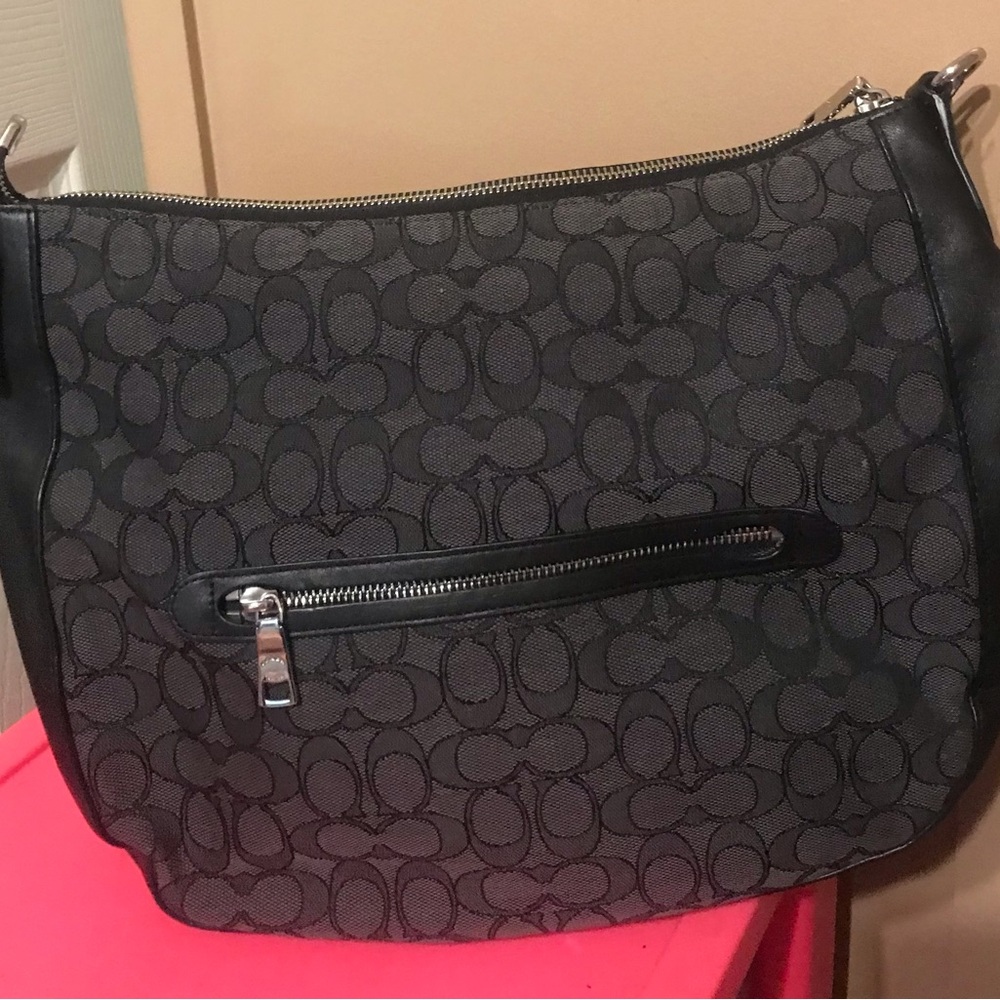 Black and grey Coach Fabric Hobo bag - Picture 3 of 11